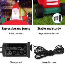 2.6M Santa Driving Tractor Christmas Inflatable with Trailer & LED Lights
