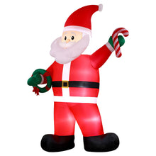 3.8M Giant Santa Holding a Candy Cane & Wreath Christmas Inflatable