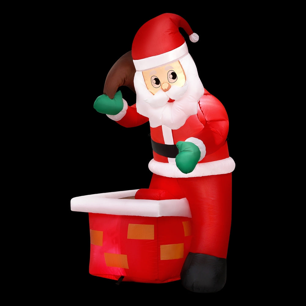 1.2M Santa at the Chimney Christmas Inflatable with LED Lights