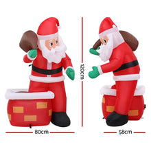 1.2M Santa at the Chimney Christmas Inflatable with LED Lights