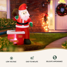 1.2M Santa at the Chimney Christmas Inflatable with LED Lights
