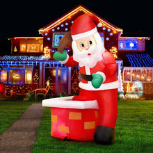 1.2M Christmas Inflatable Santa Chimney Display – 2 Cold White LED Lights