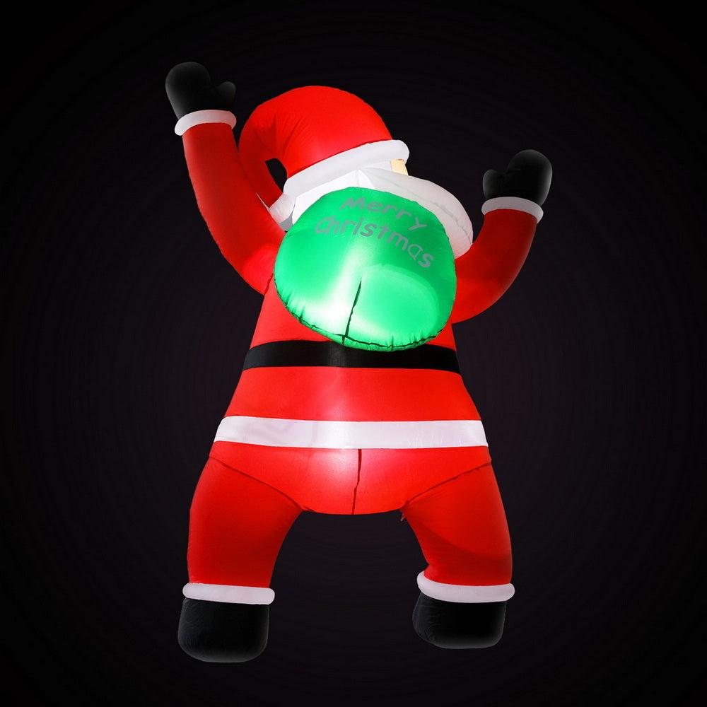 1.9M Climbing Santa Christmas Inflatable with LED Lights