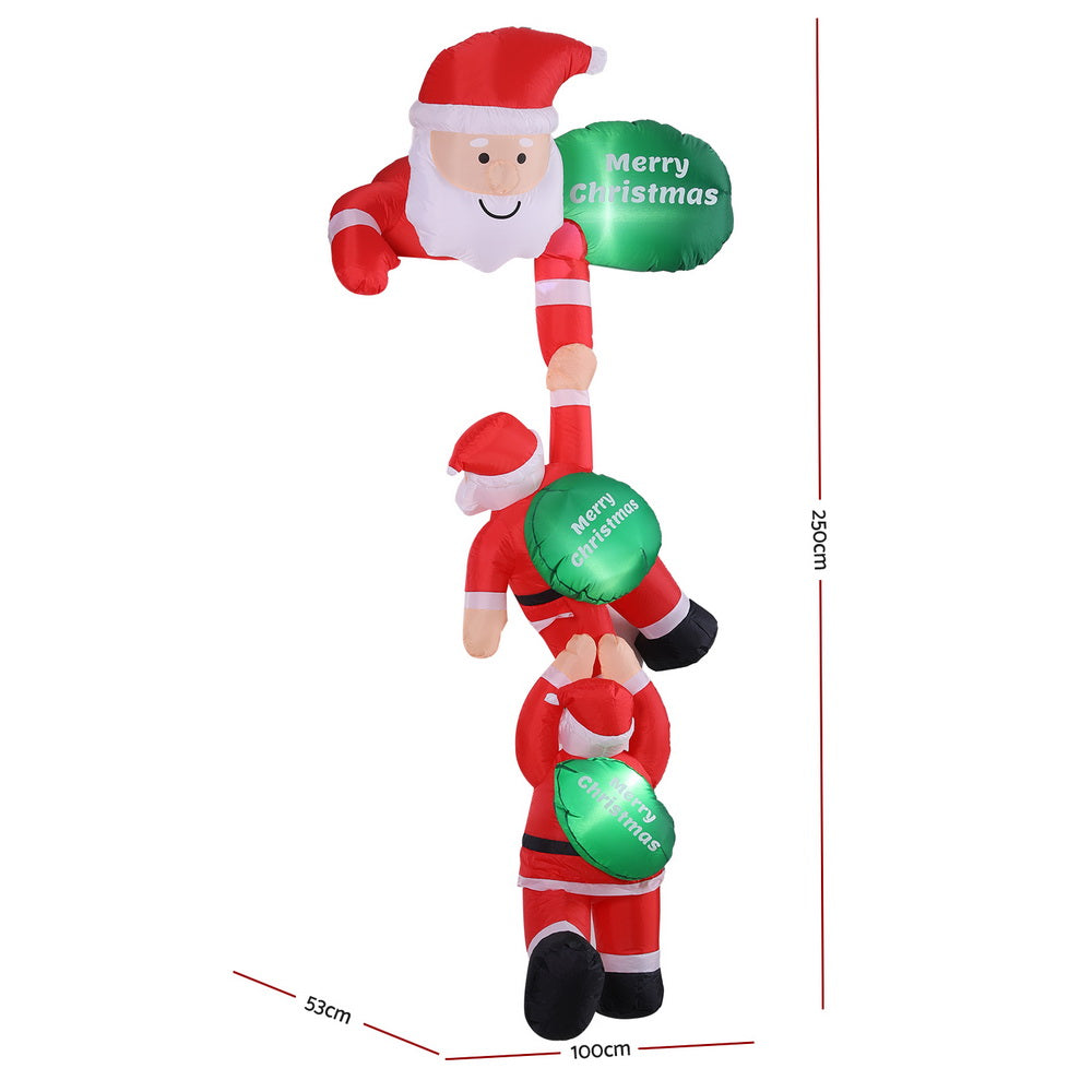 2.5M Climbing Santa with Merry Christmas Signs Christmas Inflatable