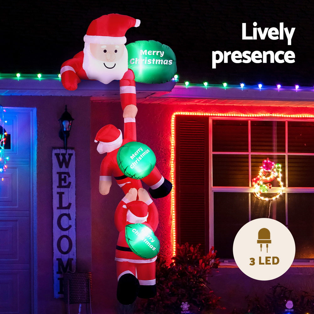 2.5M Climbing Santa with Merry Christmas Signs Christmas Inflatable