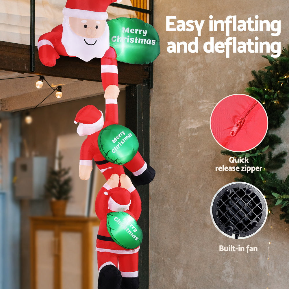 2.5M Climbing Santa with Merry Christmas Signs Christmas Inflatable