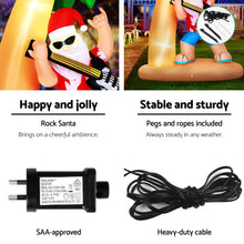 2.1M Beach Santa Christmas Inflatable with Surfboard & Guitar