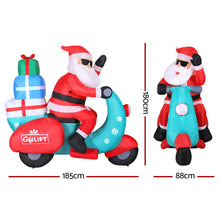1.8M Santa Riding Scooter Christmas Inflatable with LED Lights