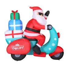1.8M Santa Riding Scooter Christmas Inflatable with LED Lights
