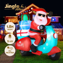1.8M Santa Riding Scooter Christmas Inflatable with LED Lights