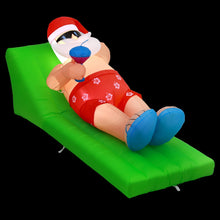 1.8M Beach Santa on Sun Lounger Christmas Inflatable with Cocktail