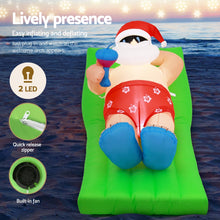 1.8M Beach Santa on Sun Lounger Christmas Inflatable with Cocktail