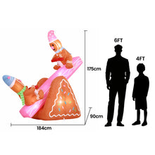 1.84M Gingerbread Seesaw Christmas Inflatable with LED Lights