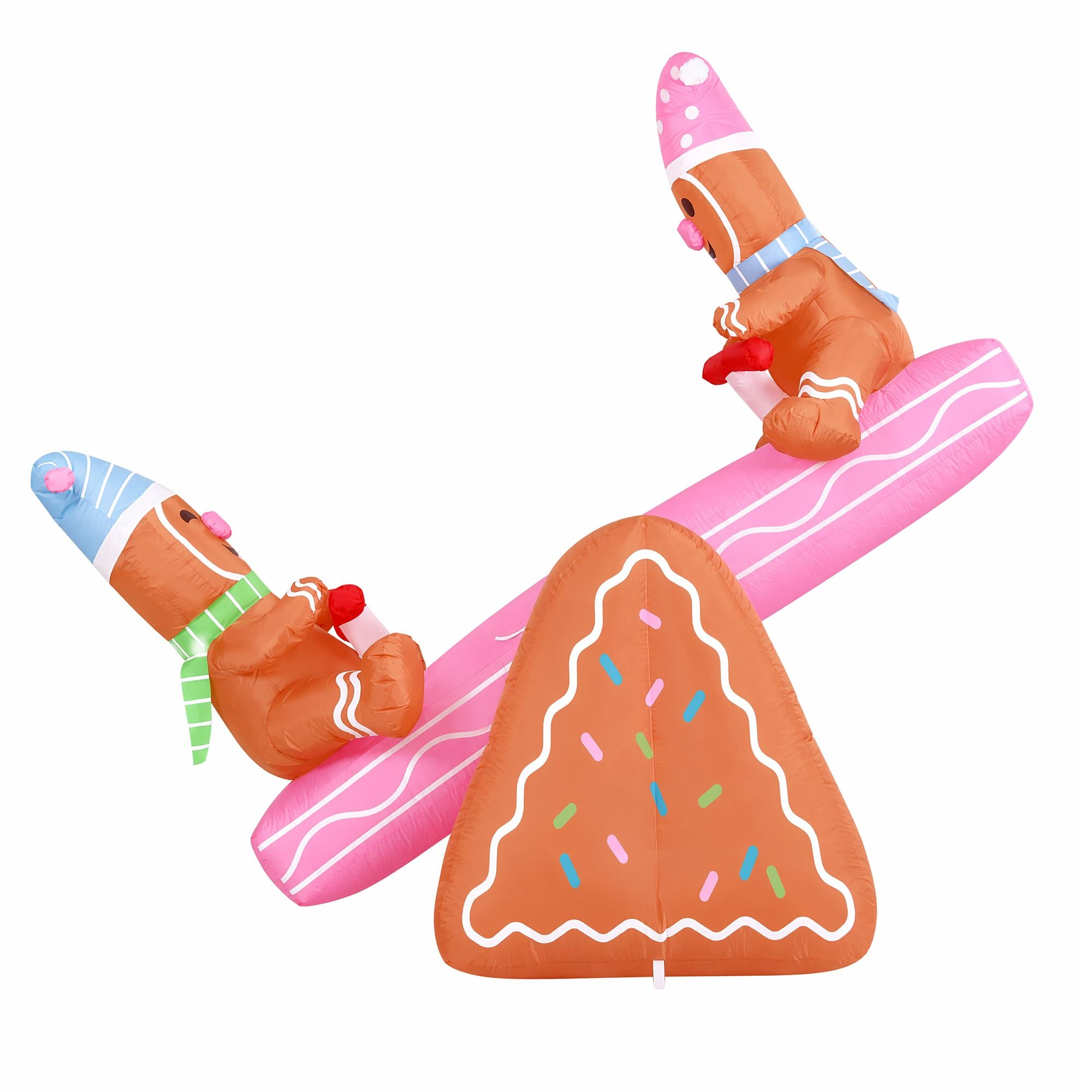 1.84M Gingerbread Seesaw Christmas Inflatable with LED Lights