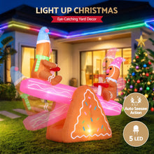 1.84M Gingerbread Seesaw Christmas Inflatable with LED Lights