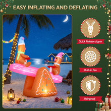 1.84M Gingerbread Seesaw Christmas Inflatable with LED Lights