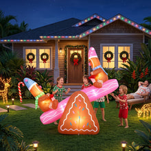 1.84M Gingerbread Seesaw Christmas Inflatable with LED Lights