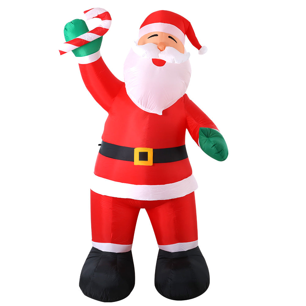 3M Santa with Candy Cane Christmas Inflatable with LED Lights
