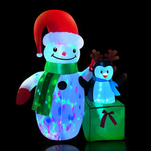 1.8M Snowman & Penguin Christmas Inflatable with LED Lights