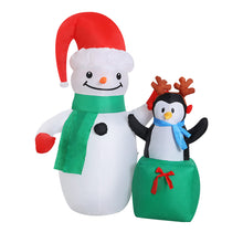 1.8M Snowman & Penguin Christmas Inflatable with LED Lights