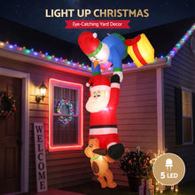 3.5M Hanging Santa with Reindeer Christmas Inflatable with LED Lights