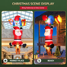 3.5M Hanging Santa with Reindeer Christmas Inflatable with LED Lights