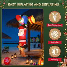 3.5M Hanging Santa with Reindeer Christmas Inflatable with LED Lights