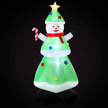 2.75M Snowman Christmas Tree Inflatable with Candy Cane & LED Lights