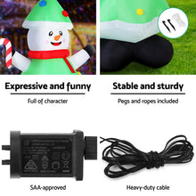 2.75M Snowman Christmas Tree Inflatable with Candy Cane & LED Lights