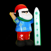 1.6M Santa with Surfboard Christmas Inflatable with LED Lights