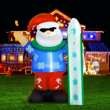 1.6M Santa with Surfboard Christmas Inflatable with LED Lights