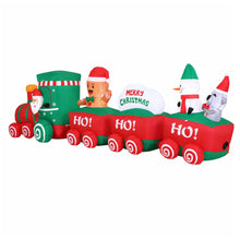 3.65M Santa Christmas Train Inflatable with Gingerbread Man, Snowman & Penguin