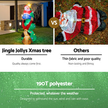 1.8M Inflatable Santa Climbing Christmas Tree with Dog & LED Lights