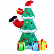 2.5M Santa & Christmas Tree Inflatable with Flashing LED Lights