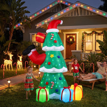 2.5M Santa & Christmas Tree Inflatable with Flashing LED Lights