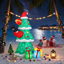 2.5M Santa & Christmas Tree Inflatable with Flashing LED Lights
