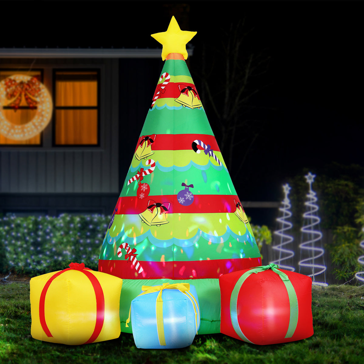 2.2M Christmas Tree Inflatable with Flashing LED Lights