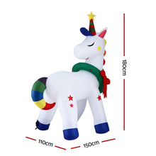 1.8M Christmas Unicorn Inflatable with LED Lights