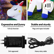 1.8M Christmas Unicorn Inflatable with LED Lights