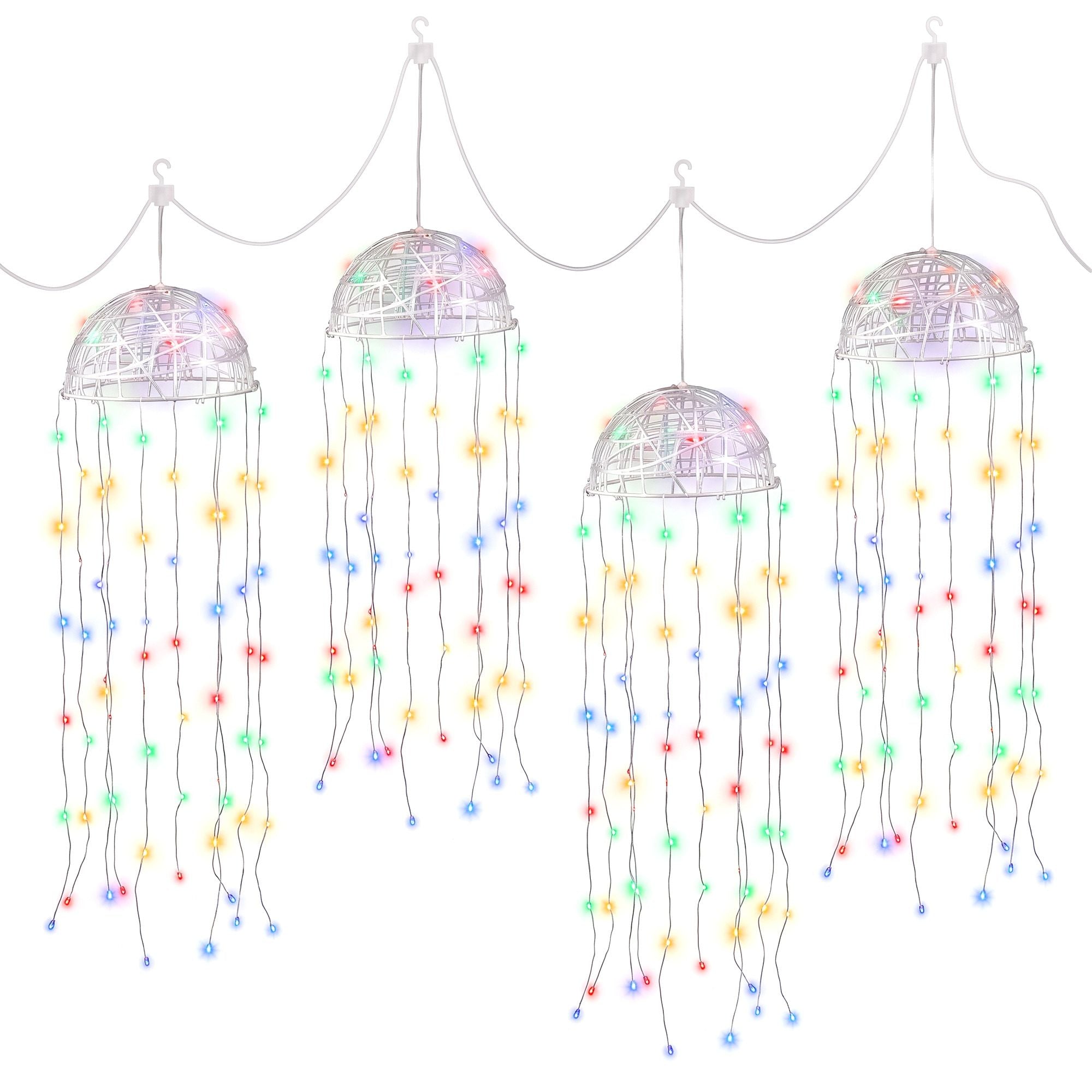 20CM Solar Jellyfish Christmas Lights with 224 Multicolour LED Lights – 4 Pack