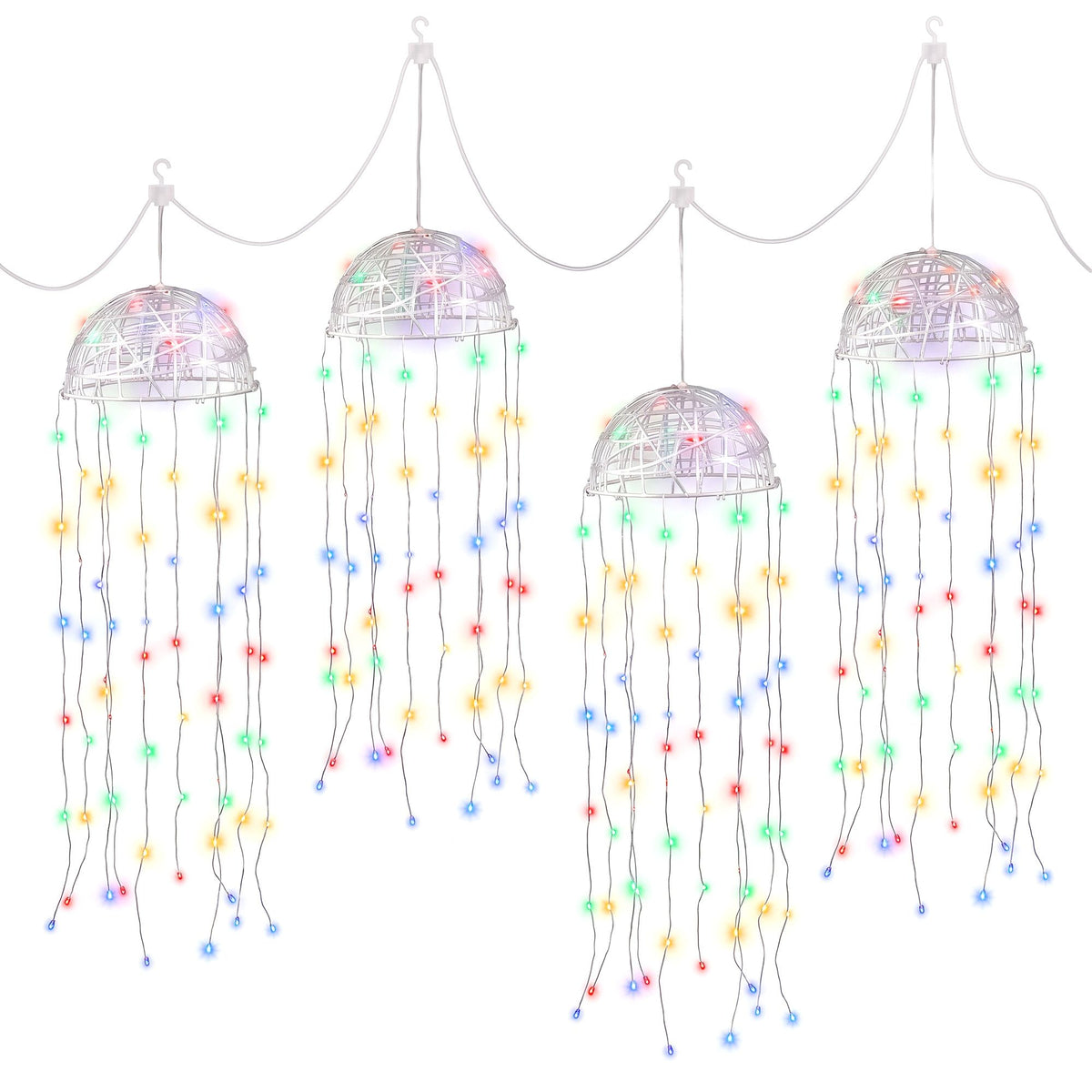20CM Solar Jellyfish Christmas Lights with 224 Multicolour LED Lights – 4 Pack