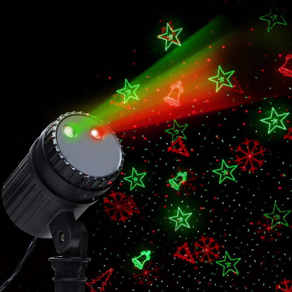 Christmas Laser Light Projector with Red & Green Star Effects