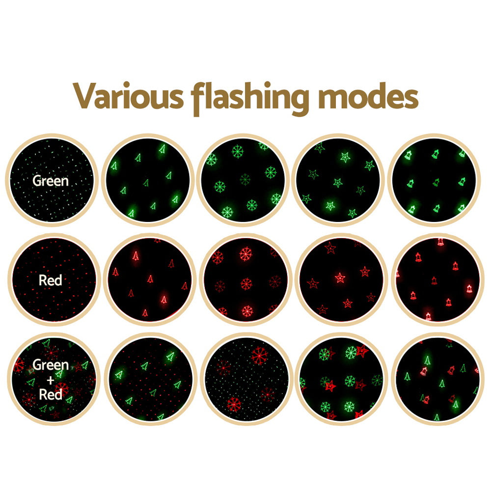 Christmas Laser Light Projector with Red & Green Star Effects