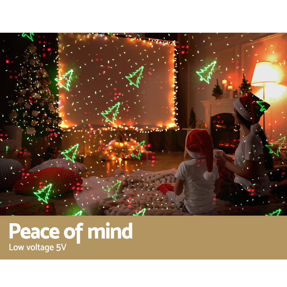 Christmas Laser Light Projector with Red & Green Star Effects