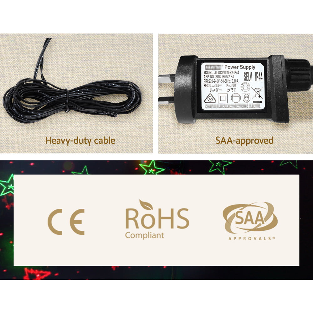 Christmas Laser Light Projector with Red & Green Star Effects