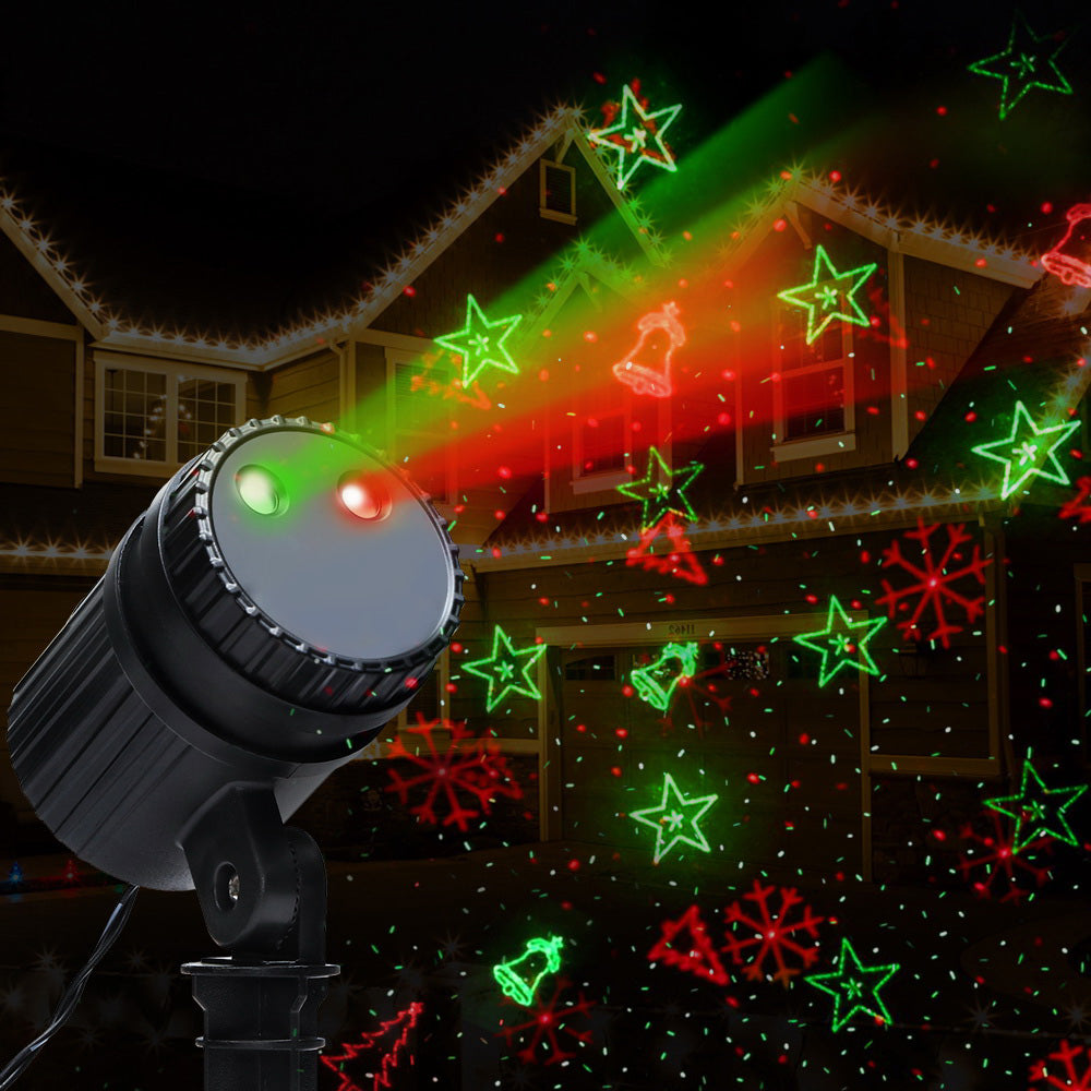 Christmas Laser Light Projector with Red & Green Star Effects