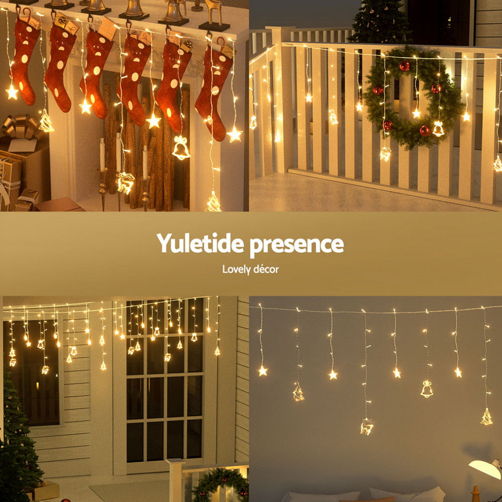 3M Ornament Icicle Lights with 138 Warm White LEDs