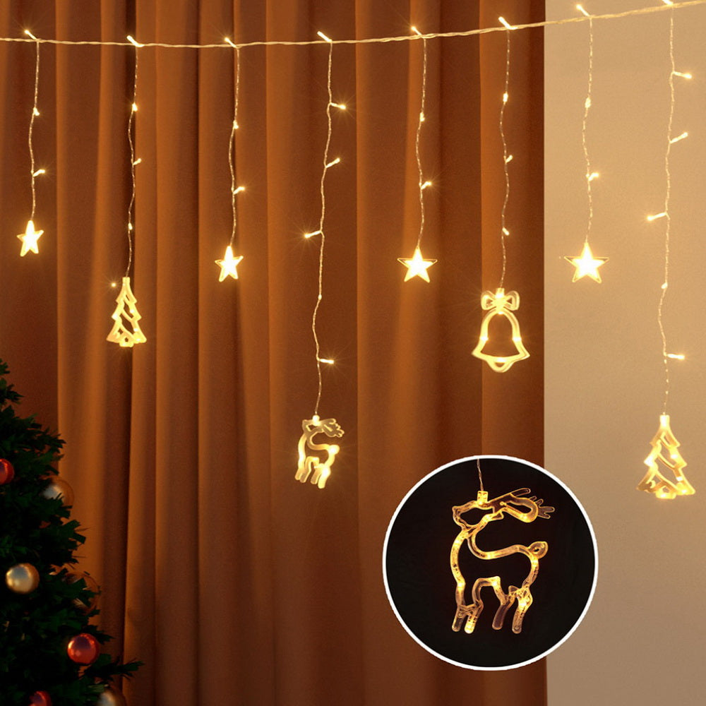 3M Icicle Christmas Lights – 12 Drops 138 Warm White LEDs