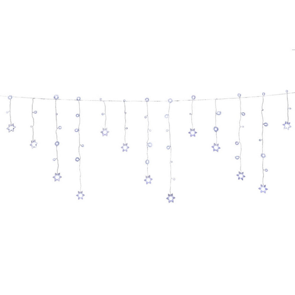 6M Snowflake Icicle Lights with 160 Cool White LEDs