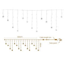 6M Snowflake Icicle Lights with 160 Cool White LEDs
